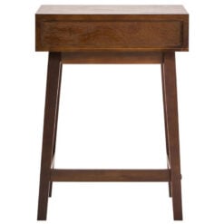 Modern Contemporary Walnut Finish Pine Wood 1 Drawer Bedside Cabinet Side Table