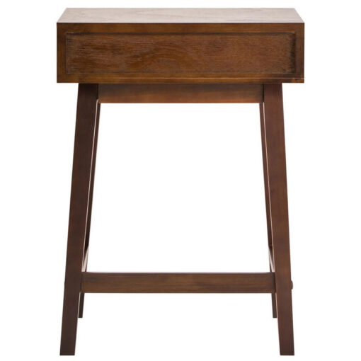 Modern Contemporary Walnut Finish Pine Wood 1 Drawer Bedside Cabinet Side Table