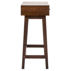 Modern Contemporary Walnut Finish Pine Wood 2 Drawer Console Hallway Table 90cm