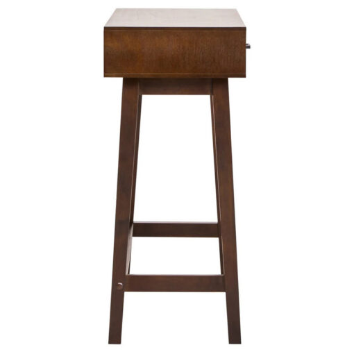 Modern Contemporary Walnut Finish Pine Wood 2 Drawer Console Hallway Table 90cm