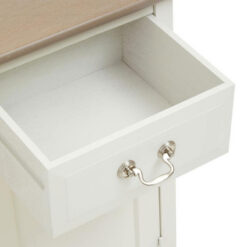 Rustic Country Cottage White Solid Wood 2 Drawer 2 Door Carved Sideboard Cabinet