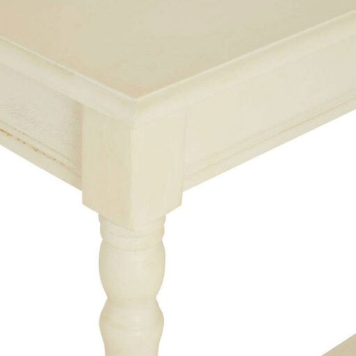 Rustic Ivory White Pine Wood 2 Tier Slim Narrow Console Table Hallway Table With Carved Legs 80cm Rustic Ivory White Pine Wood 2 Tier Slim Narrow Console Table Hallway Table With Carved Legs 80cm
