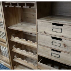 Rustic Solid Light Fir Wood 2 Shutter Door Bar Cabinet Drinks Cabinet 123cm