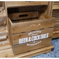 Rustic Solid Light Fir Wood 2 Shutter Door Bar Cabinet Drinks Cabinet 123cm