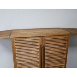 Rustic Solid Light Fir Wood 2 Shutter Door Bar Cabinet Drinks Cabinet 123cm