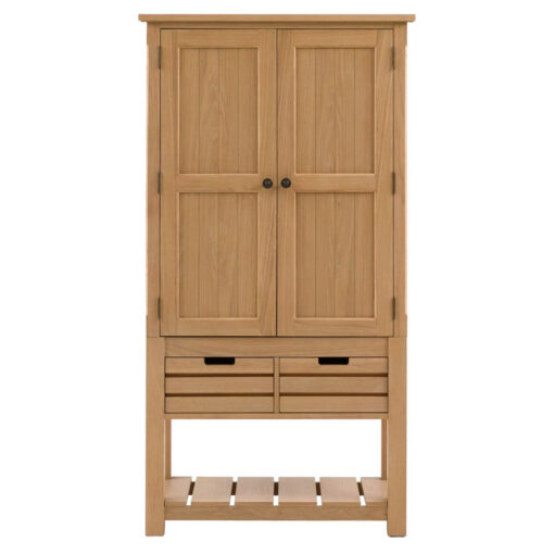Rustic Solid Light Oak Wood Freestanding Wooden Kitchen Storage Larder Cupboard 170cm Rustic Solid Light Oak Wood Freestanding Wooden Kitchen Storage Larder Cupboard 170cm
