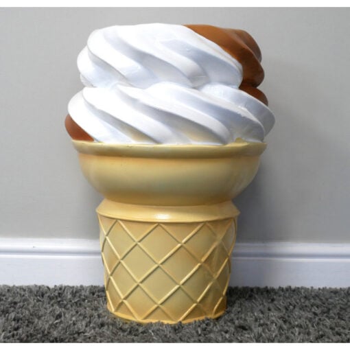 Boho Quirky Ice Cream Cone Resin Side Table End Table 46cm