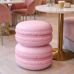 Boho Quirky Novelty Macaron Pink Resin Side Table End Table Stool 45cm