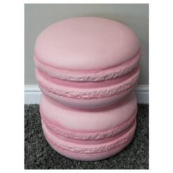 Boho Quirky Novelty Macaron Pink Resin Side Table End Table Stool 45cm