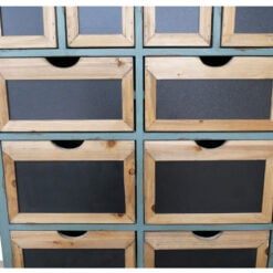 Boho Rustic 10 Drawer Teal Duck Egg Blue Solid Fir Wood Chest Of Drawers With Chalkboard Drawer Fronts