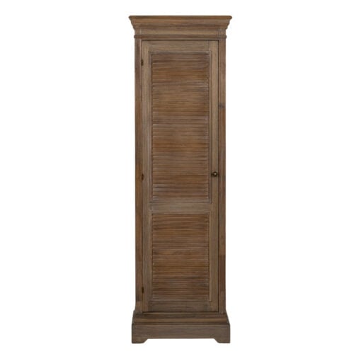 Hamptons Rustic Country Farmhouse 1 Shutter Door Solid Light Wood Tall Cabinet 162cm