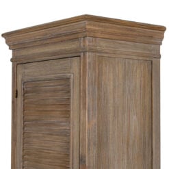 Hamptons Rustic Country Farmhouse 1 Shutter Door Solid Light Tall Cabinet 162cm
