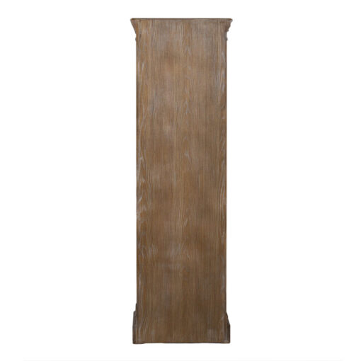 Hamptons Rustic Country Farmhouse 1 Shutter Door Solid Light Wood Tall Cabinet 162cm