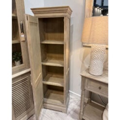 Hamptons Rustic Country Farmhouse 1 Shutter Door Solid Light Wood Tall Cabinet 162cm