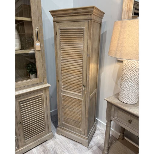 Hamptons Rustic Country Farmhouse 1 Shutter Door Solid Light Wood Tall Cabinet 162cm Hamptons Rustic Country Farmhouse 1 Shutter Door Solid Light Wood Tall Cabinet 162cm