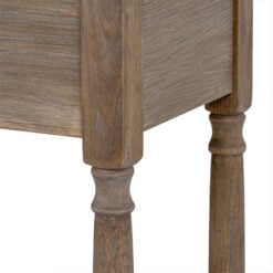 Hamptons Rustic Country Farmhouse 3 Drawer 2 Tier Solid Light Wood Large Console Table With Carved Legs 120cm