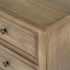 Hamptons Rustic Country Farmhouse 3 Drawer Solid Light Wood 3 Drawer Bedside Cabinet Side Table