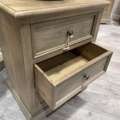 Hamptons Rustic Country Farmhouse 3 Drawer Solid Light Wood Bedside Cabinet Side Table