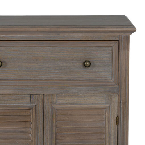 Hamptons Rustic Country Farmhouse Large 6 Shutter Door 3 Drawer Solid Light Wood Dresser Sideboard 160cm