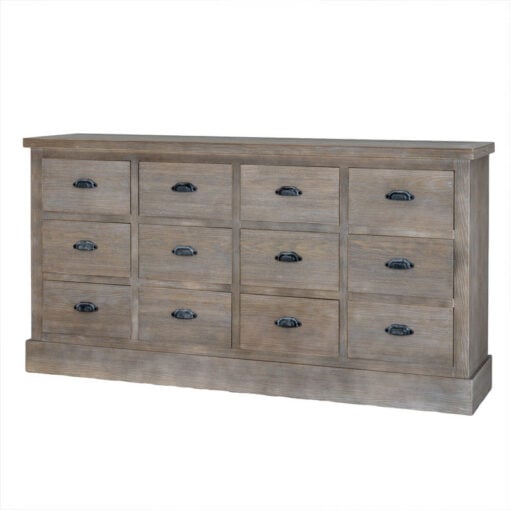 Rustic Country Farmhouse 12 Drawer Solid Light Wood Large Apothecary Chest Of Drawer Sideboard 170cm Rustic Country Farmhouse 12 Drawer Solid Light Wood Large Apothecary Chest Of Drawer Sideboard 170cm