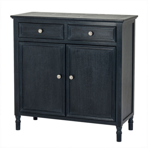 Rustic Country Farmhouse 2 Door 2 Drawer Solid Black Wood Small Sideboard Cabinet 80cm Rustic Country Farmhouse 2 Door 2 Drawer Solid Black Wood Small Sideboard Cabinet 80cm