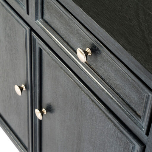Rustic Country Farmhouse 2 Door 2 Drawer Solid Black Wood Small Sideboard Cabinet 80cm Rustic Country Farmhouse 2 Door 2 Drawer Solid Black Wood Small Sideboard Cabinet 80cm