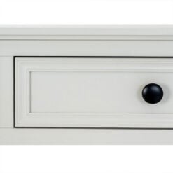 Rustic Country Farmhouse 2 Drawer 2 Tier Solid White Wood Slim Console Table 90cm