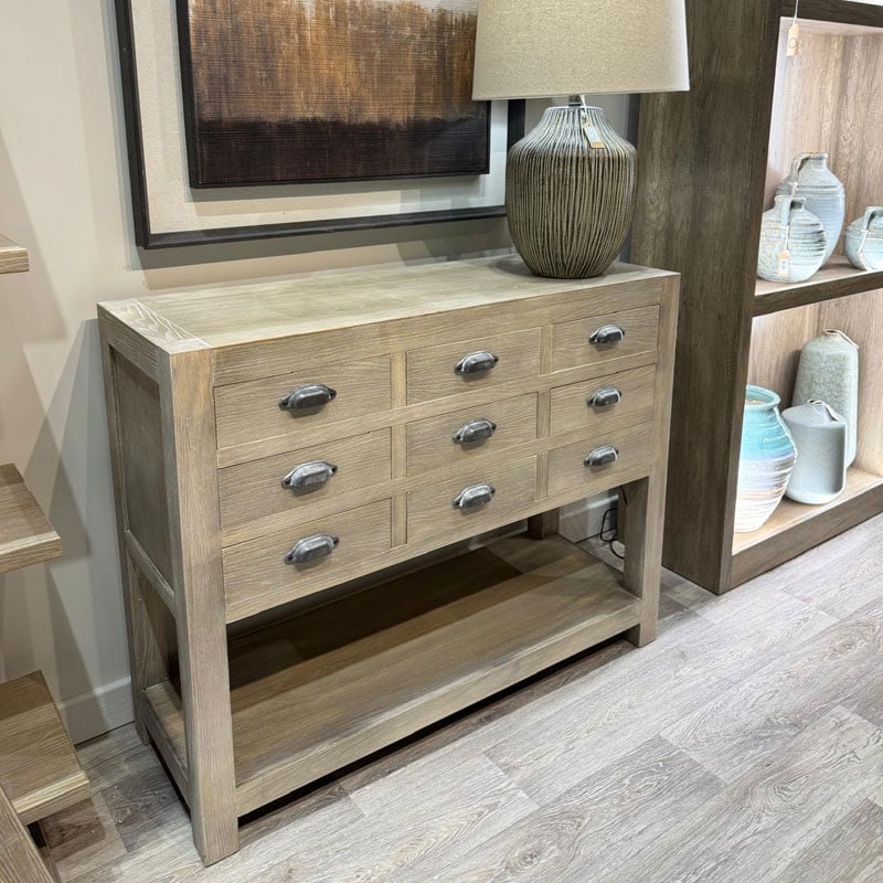 Rustic Country Farmhouse 2 Tier 9 Drawer Large Solid Light Wood ...
