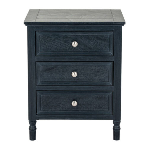 Rustic Country Farmhouse 3 Drawer Solid Black Wood Side Table Bedside Cabinet Rustic Country Farmhouse 3 Drawer Solid Black Wood Side Table Bedside Cabinet