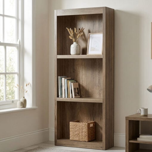 Rustic Country Farmhouse 3 Tier LED Light Up Large Solid Light Wood Shelving Display Unit Bookcase Shop Display Unit 220cm Rustic Country Farmhouse 3 Tier LED Light Up Large Solid Light Wood Shelving Display Unit Bookcase Shop Display Unit 220cm