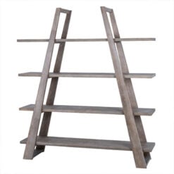 Rustic Country Farmhouse 4 Tier Solid Light Wood Apex Peaked Ladder Large Shelving Display Unit Bookcase 180cm