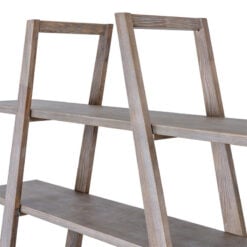 Rustic Country Farmhouse 4 Tier Solid Light Wood Apex Peaked Ladder Large Shelving Display Unit Bookcase 180cm