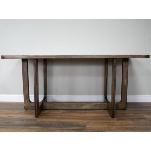 Rustic Solid Dark Sustainable Rubber Wood 6-8 Seater Rectangular Dining Table 180cm