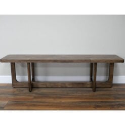 Rustic Solid Dark Sustainable Rubber Wood Long Hallway Backless Dining Bench 160cm