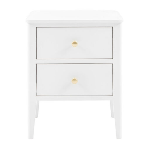 2 Drawer White Wood Bedside Cabinet Side Table With Gold Metal Handles 2 Drawer White Wood Bedside Cabinet Side Table With Gold Metal Handles