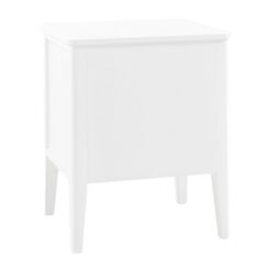 2 Drawer White Wood Bedside Cabinet Side Table With Gold Metal Handles