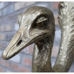 Boho Gold Resin Ostrich Head Novelty Wall Decor 37cm