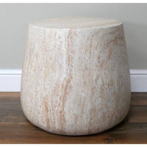 Boho Natural Colour Magnesium Oxide Stone Solid Chunky Round Side Table 46cm Boho Natural Colour Magnesium Oxide Stone Solid Chunky Round Side Table 46cm