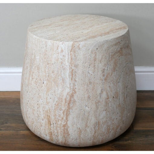 Boho Natural Colour Magnesium Oxide Stone Solid Chunky Round Side Table 46cm Boho Natural Colour Magnesium Oxide Stone Solid Chunky Round Side Table 46cm