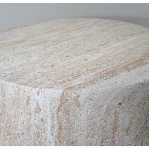 Boho Natural Colour Magnesium Oxide Stone Solid Chunky Round Side Table 46cm Boho Natural Colour Magnesium Oxide Stone Solid Chunky Round Side Table 46cm