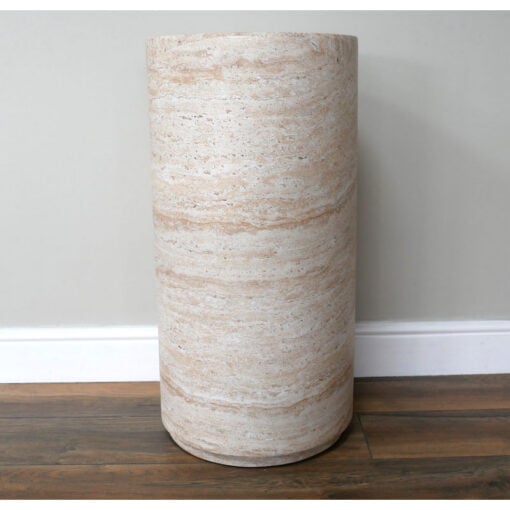 Boho Natural Colour Magnesium Oxide Stone Tall Column Round Side Table 71cm Boho Natural Colour Magnesium Oxide Stone Tall Column Round Side Table 71cm