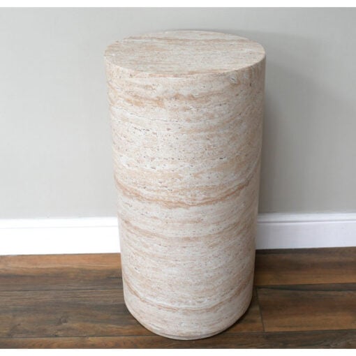 Boho Natural Colour Magnesium Oxide Stone Tall Column Round Side Table 71cm Boho Natural Colour Magnesium Oxide Stone Tall Column Round Side Table 71cm
