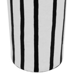 Boho Paper Mache Abstract Black And White Small Feature Floor Lamp 105cm