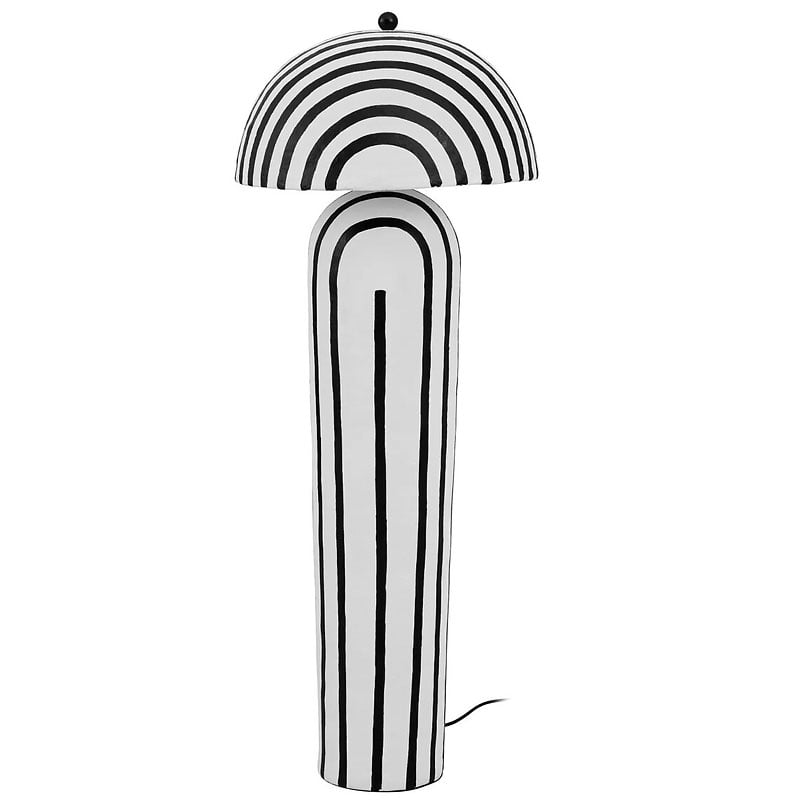 Boho Paper Mache Abstract Black And White Small Feature Floor Lamp 105cm Boho Paper Mache Abstract Black And White Small Feature Floor Lamp 105cm