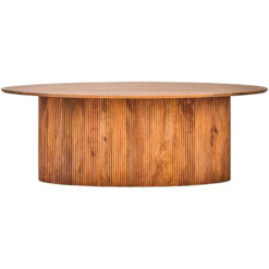 Boho Rustic Large Oval Solid Mango Wood 8 Seater Dining Table With Ribbed Base 220cm