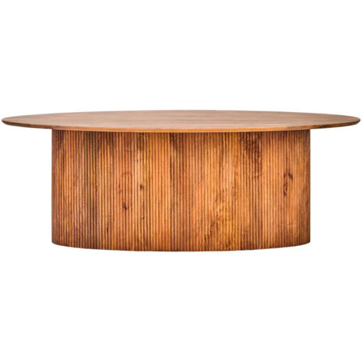 Boho Rustic Large Oval Solid Mango Wood 8 Seater Dining Table With Ribbed Base 220cm Boho Rustic Large Oval Solid Mango Wood 8 Seater Dining Table With Ribbed Base 220cm