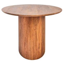 Boho Rustic Large Oval Solid Mango Wood 8 Seater Dining Table With Ribbed Base 220cm