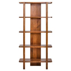 Boho Rustic Solid Mango Wood Large 5 Tier Open Display Shelving Unit Bookcase 180cm