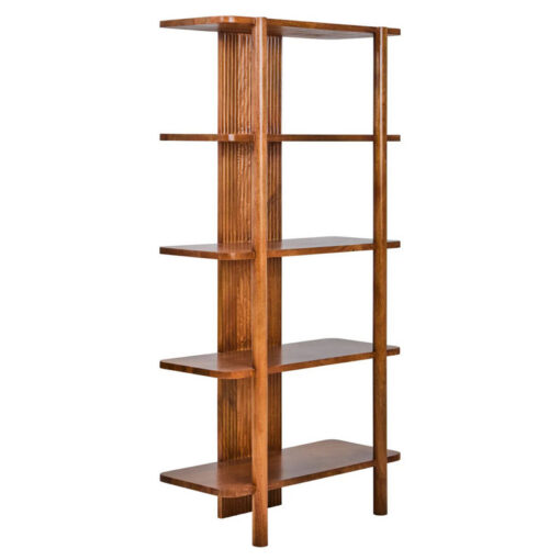 Boho Rustic Solid Mango Wood Large 5 Tier Open Display Shelving Unit Bookcase 180cm