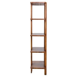 Boho Rustic Solid Mango Wood Large 5 Tier Open Display Shelving Unit Bookcase 180cm